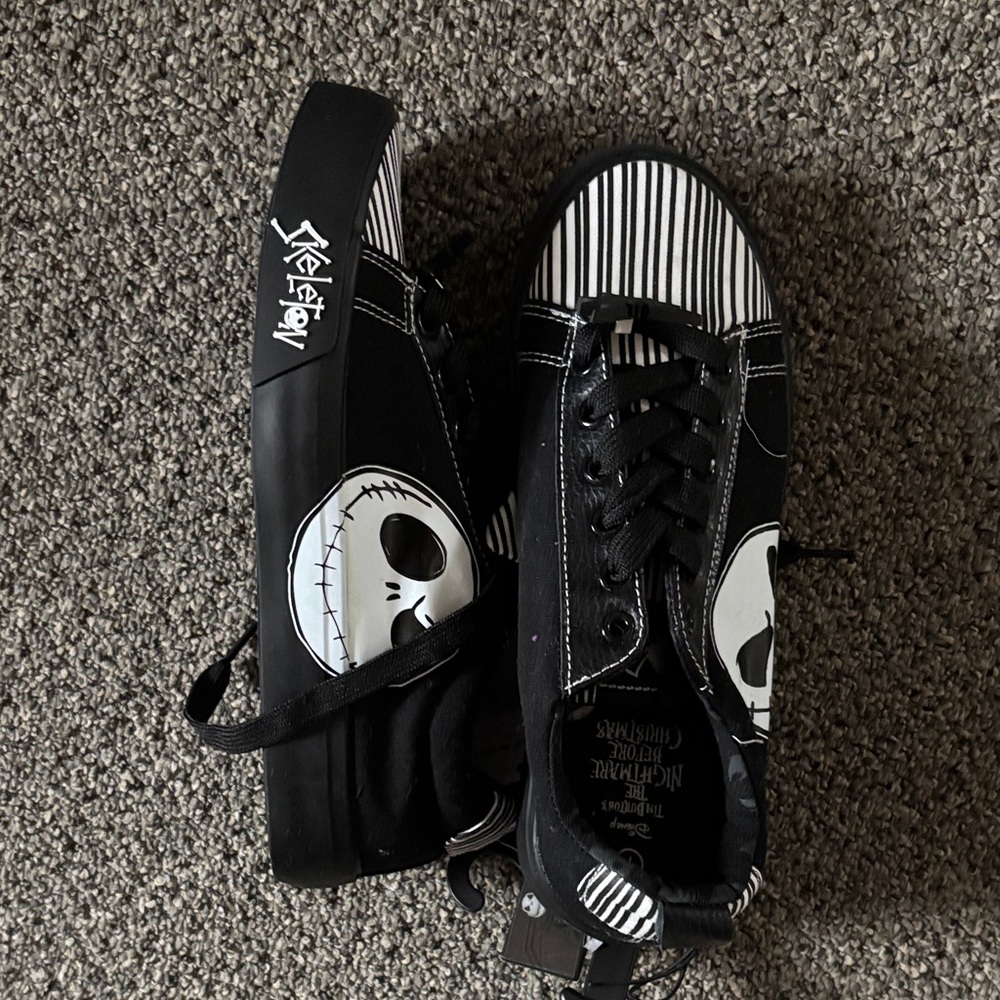 Disney Black and White Skeleton Sneakers